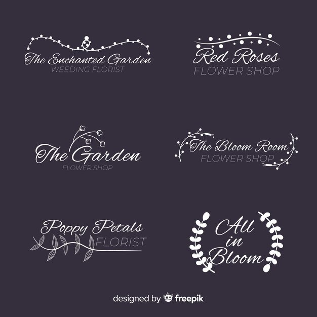 Collezione di loghi fioraio matrimonio