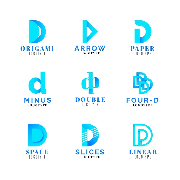 Vettore gratuito collezione di logo d colorato sfumato