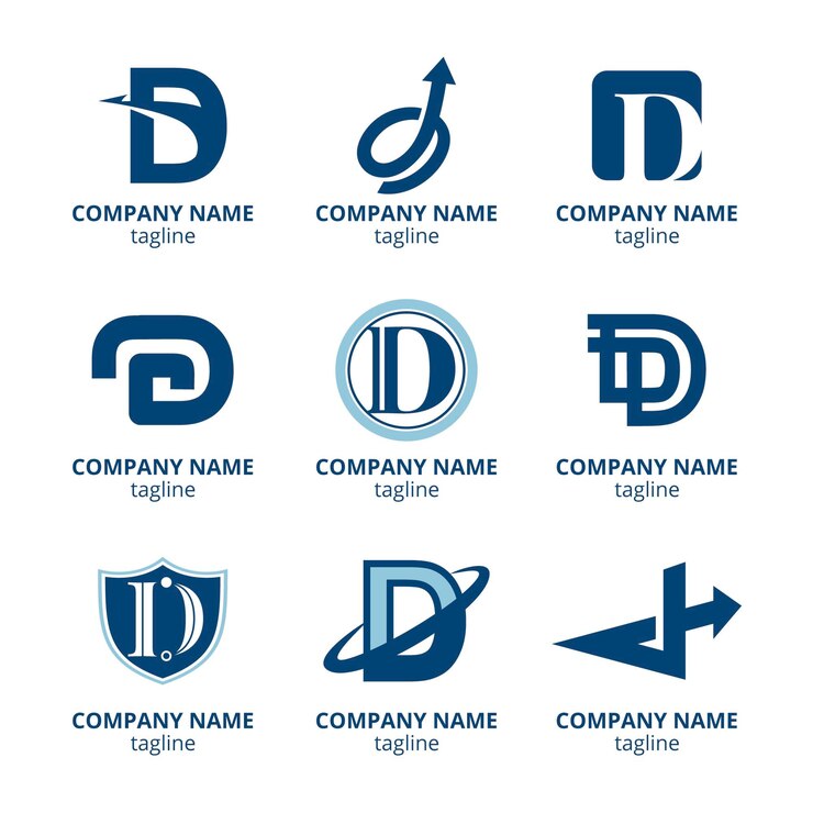 Vettore gratuito collezione di logo d design piatto