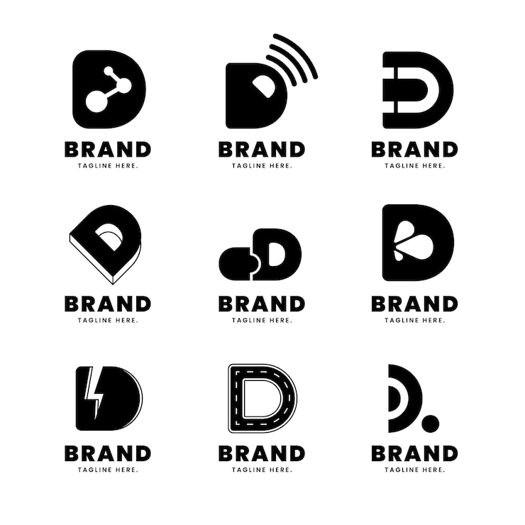 Vettore gratuito collezione di logo d design piatto