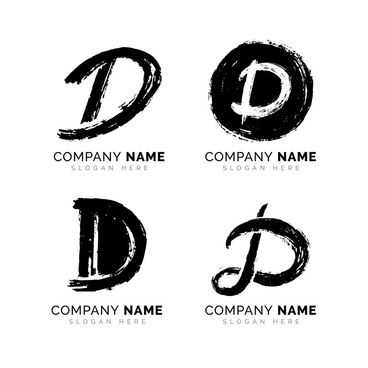 Vettore gratuito collezione di logo d dipinta a mano