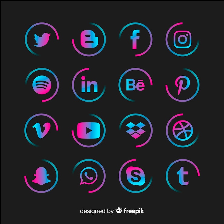 Vettore gratuito collezione di logo dei social media