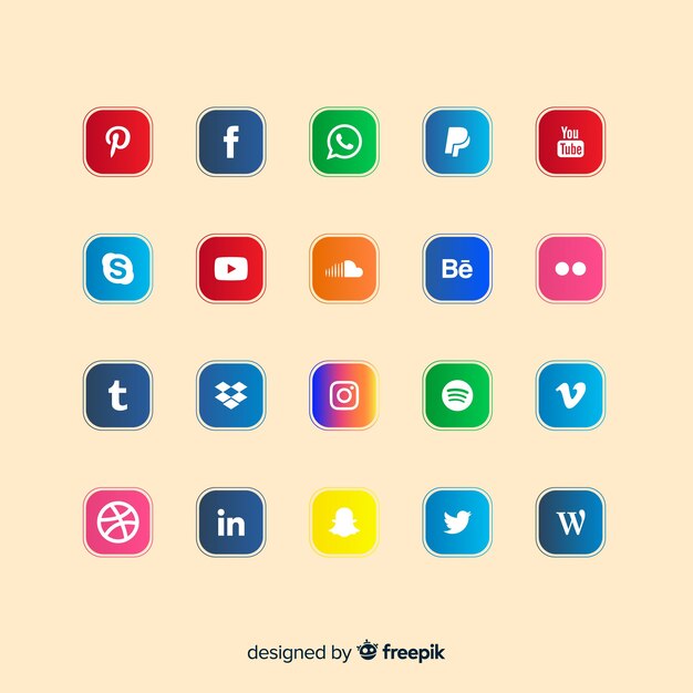 Collezione di logo dei social media