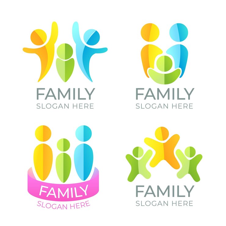 Vettore gratuito collezione di logo della famiglia