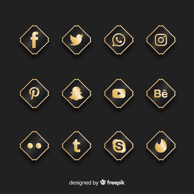 Collezione di logo di lusso sui social media