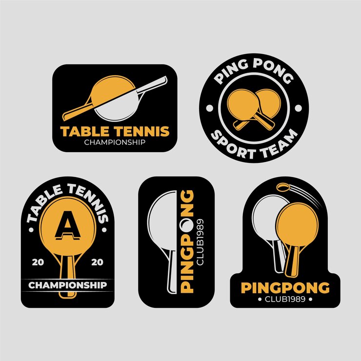 Vettore gratuito collezione di logo di ping pong