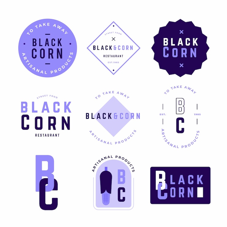 Vettore gratuito collezione di logo in un modello di due colori
