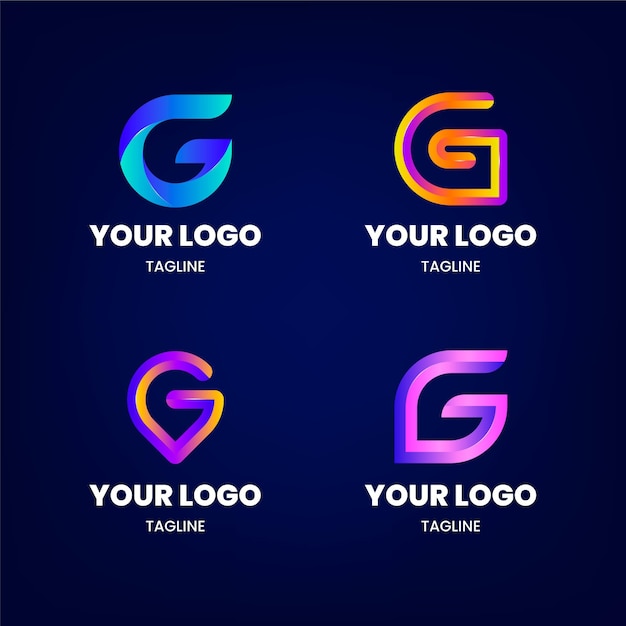 Collezione di logo lettera g gradiente
