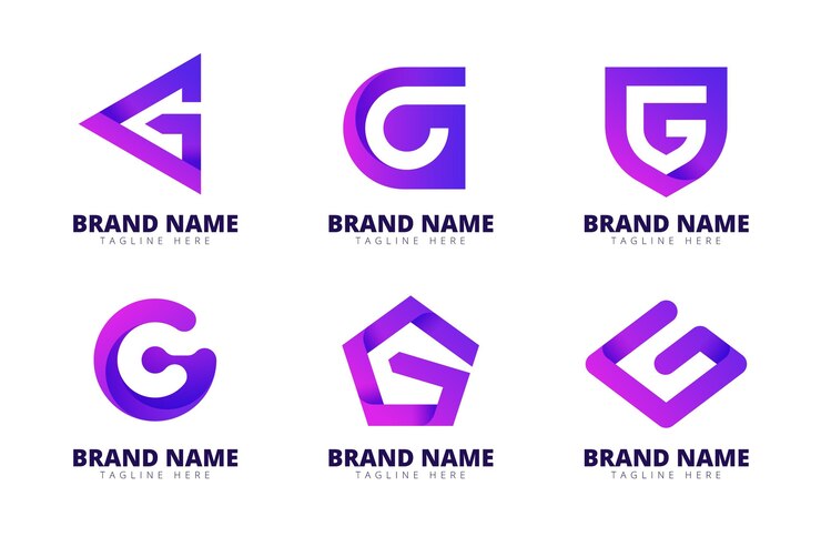Vettore gratuito collezione di logo lettera g gradiente