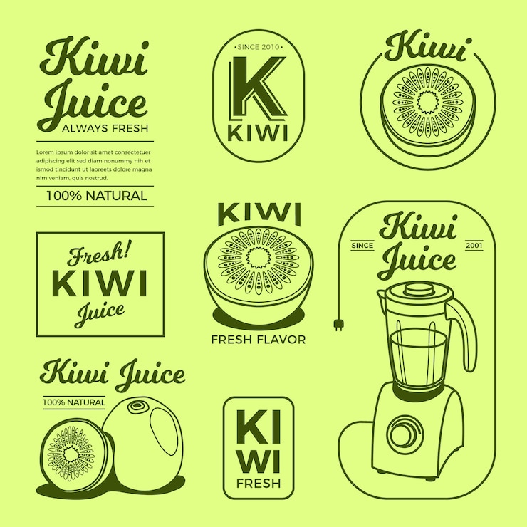 Vettore gratuito collezione di logo minimal kiwi