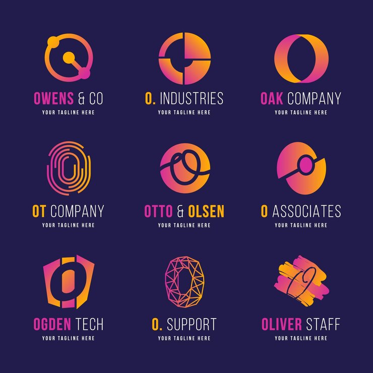 Vettore gratuito collezione di logo o gradiente creativo