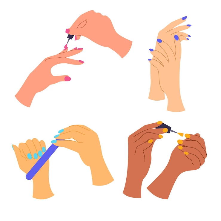 Vettore gratuito collezione di manicure