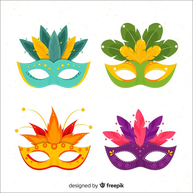 Collezione di maschere di carnevale