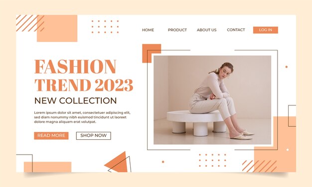 Collezione di moda e modello di landing page di stile