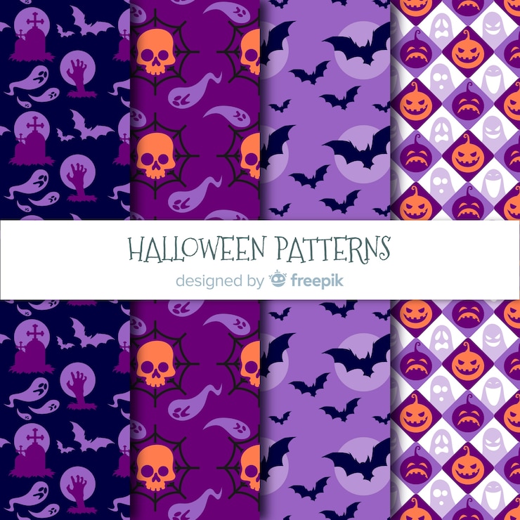 Vettore gratuito collezione di modelli di halloween moderna
