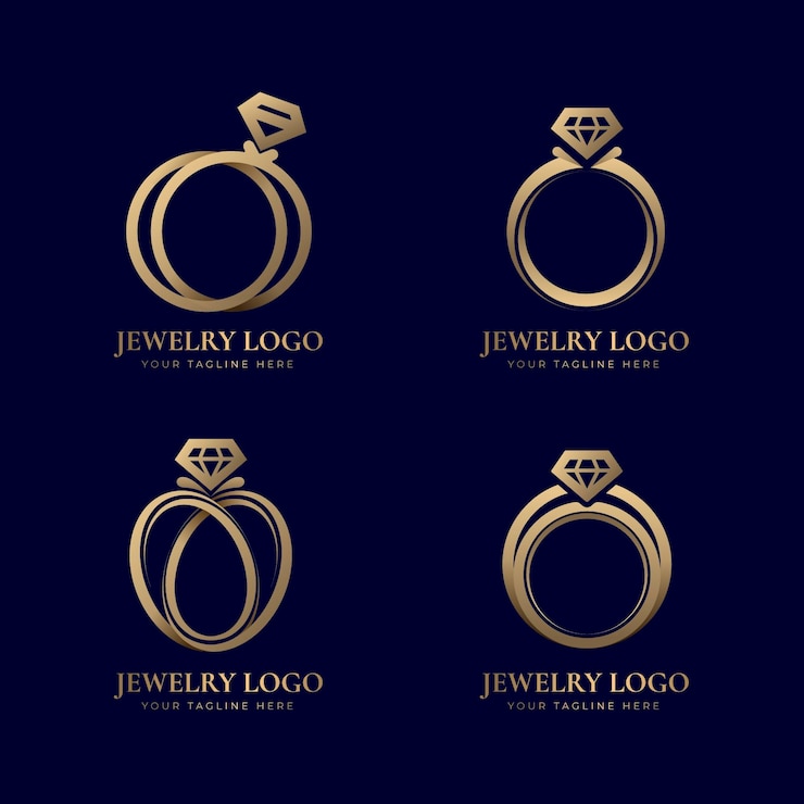 Vettore gratuito collezione di modelli di logo ad anello sfumato