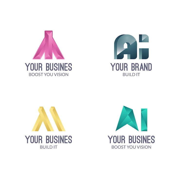Vettore gratuito collezione di modelli di logo ai design piatto