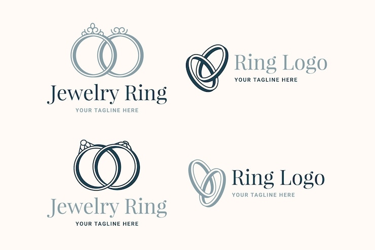 Vettore gratuito collezione di modelli di logo anello piatto