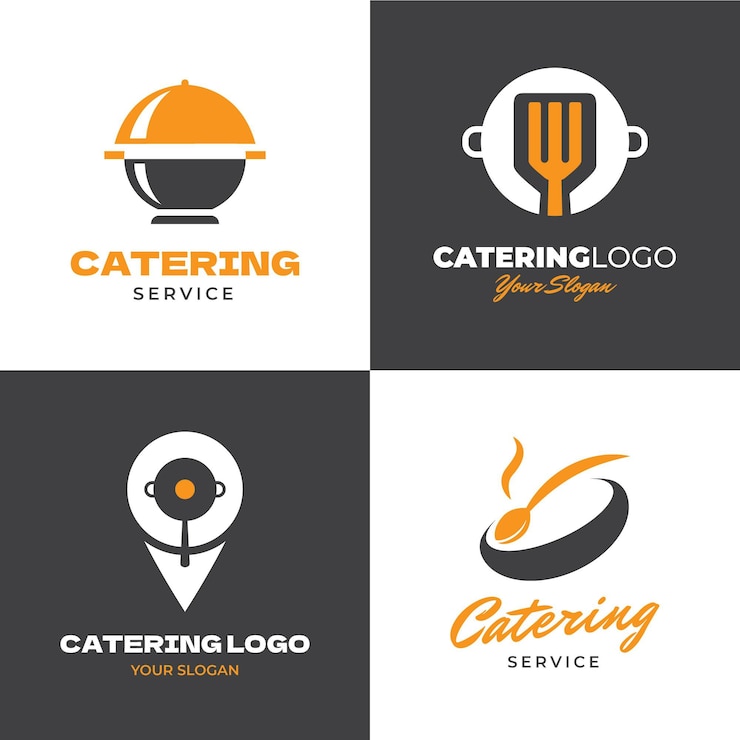Vettore gratuito collezione di modelli di logo per la ristorazione