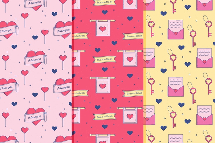 Vettore gratuito collezione di modelli di san valentino disegnati a mano