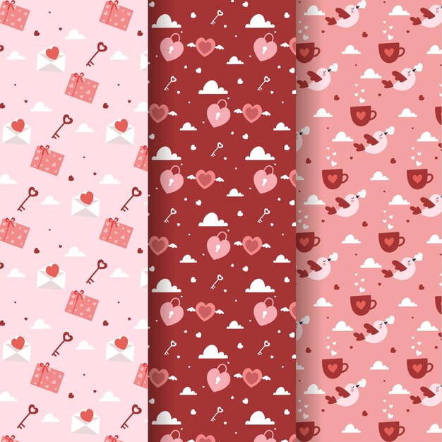 Collezione di modelli di San Valentino in design piatto