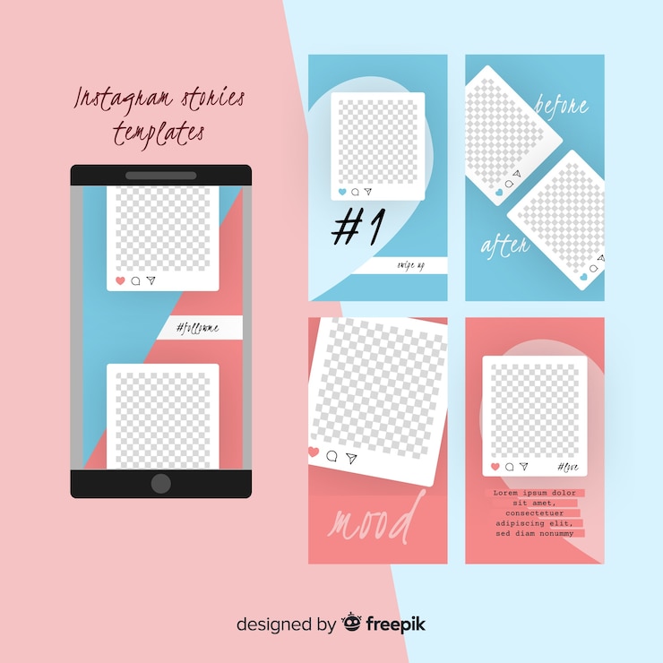 Vettore gratuito collezione di modelli di storie moderne instagram