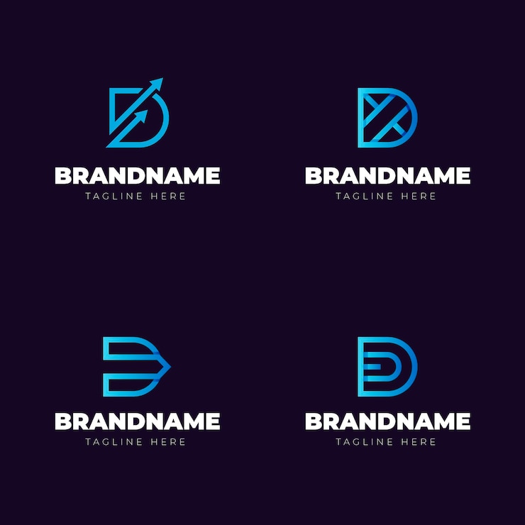 Vettore gratuito collezione di modelli logo gradiente d