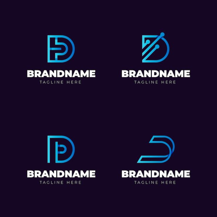 Vettore gratuito collezione di modelli logo gradiente d