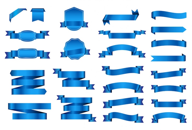 Vettore gratuito collezione di nastri blu