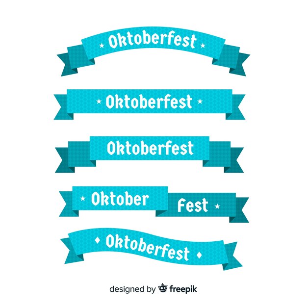 Collezione di nastri più oktoberfest design piatto