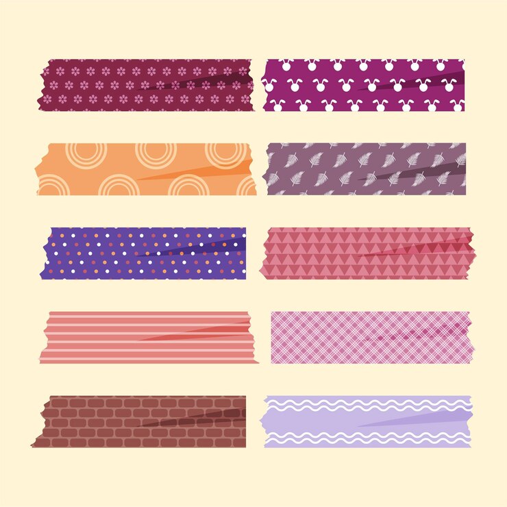 Vettore gratuito collezione di nastri washi piatti