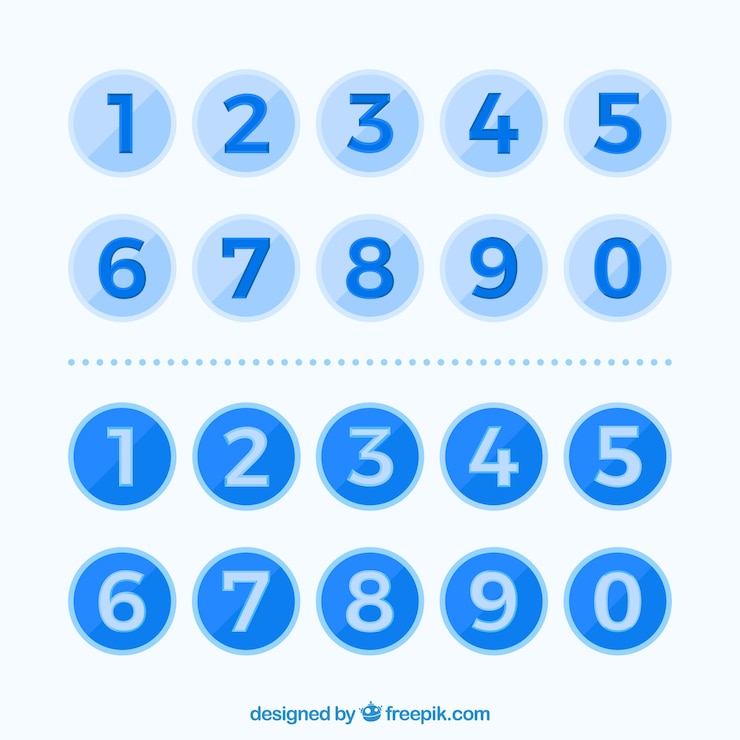Vettore gratuito collezione di numeri colorati con design piatto