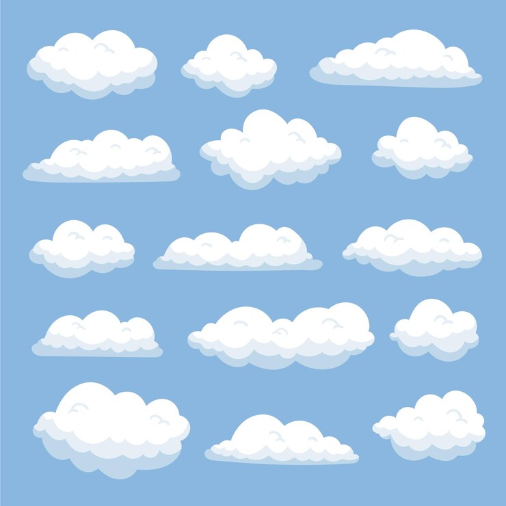 Vettore gratuito collezione di nuvole disegnate a mano