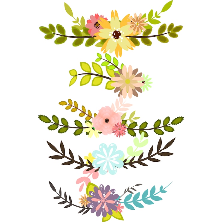 Vettore gratuito collezione di ornamenti floreali