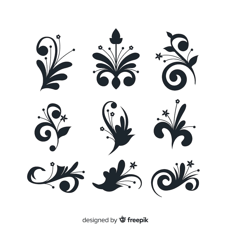 Vettore gratuito collezione di ornamenti floreali