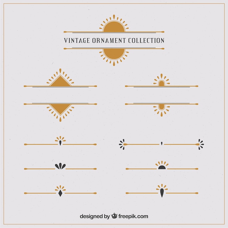 Vettore gratuito collezione di ornamenti in stile vintage