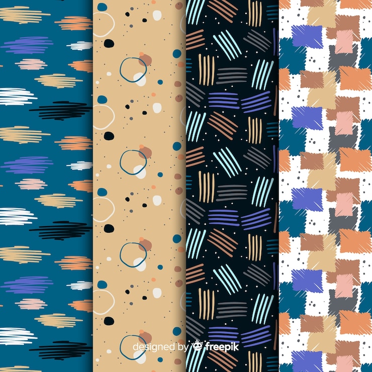 Vettore gratuito collezione di pattern astratti disegnati a mano