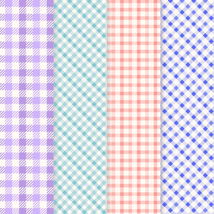 Vettore gratuito collezione di pattern di percalle pastello