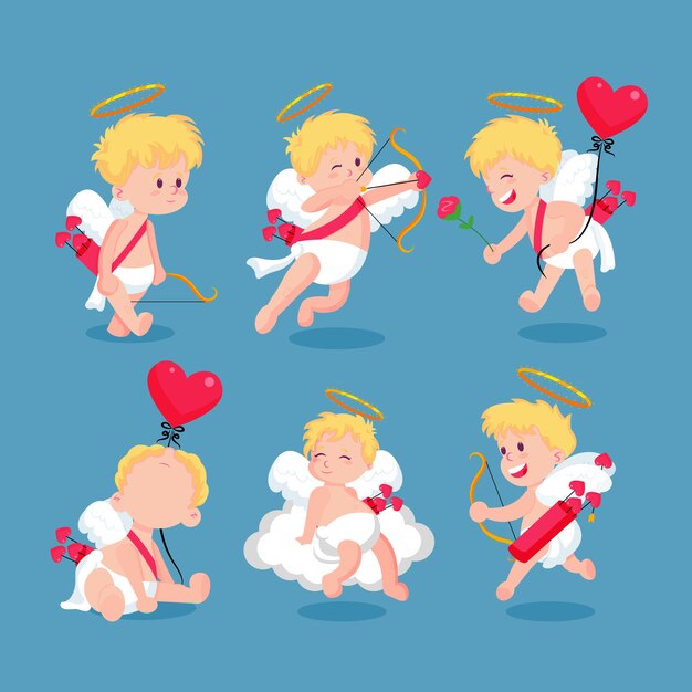 Collezione di personaggi colorati Cupido