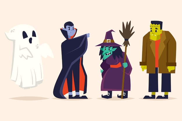 Collezione di personaggi del festival di Halloween
