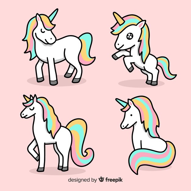 Collezione di personaggi unicorno Kawaii