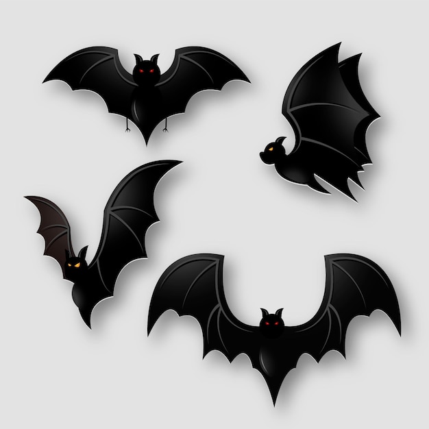 Collezione di pipistrelli di halloween sfumati
