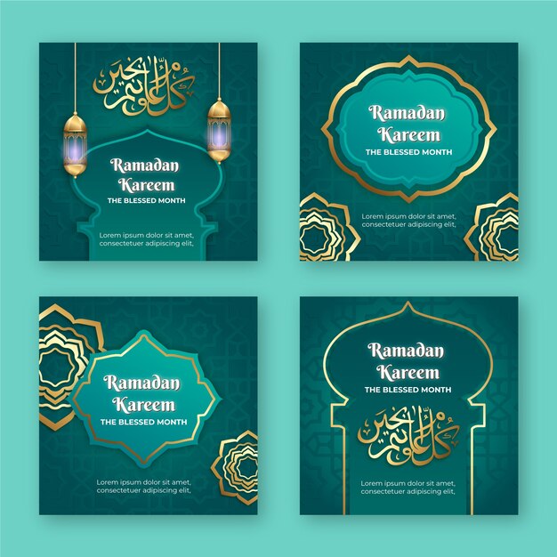 Collezione di post di instagram ramadan realistici