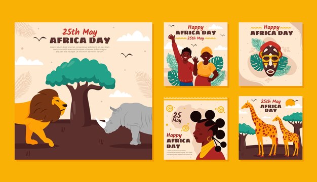 Collezione di post instagram flat africa day