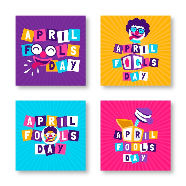 Vettore gratuito collezione di post instagram flat april fools day