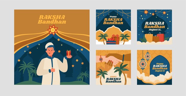 Collezione di post instagram flat raksha bandhan