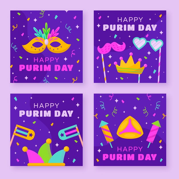 Collezione di post instagram purim piatti
