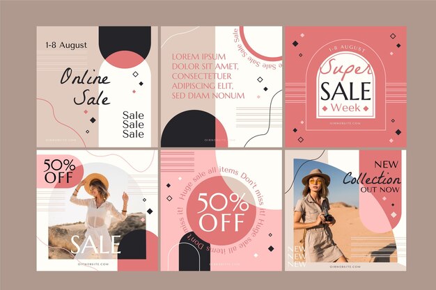 Collezione di post instagram vendita piatta sale