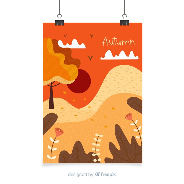 Collezione di poster stagionali disegnati a mano
