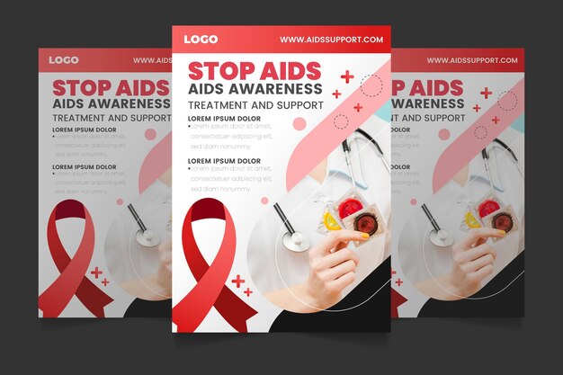 Collezione di poster verticali per la giornata mondiale dell'AIDS Gradient